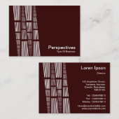 Perspektiven v2 - Weiß auf Dunkelbraun Visitenkarte (Vorne/Hinten)