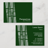 Perspektiven v2 - Weiß auf dunkelgrün Visitenkarte (Vorne/Hinten)