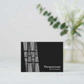 Perspektiven v2 - Weiß auf Schwarz Visitenkarte (Stehend Vorderseite)
