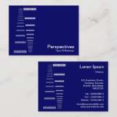 Perspektiven: Weiß auf Deep Navy Blue Visitenkarte (Vorne/Hinten)