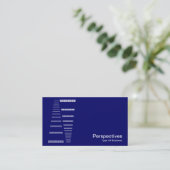 Perspektiven: Weiß auf Deep Navy Blue Visitenkarte (Stehend Vorderseite)