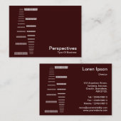 Perspektiven - Weiß auf Dunkelbraun Visitenkarte (Vorne/Hinten)