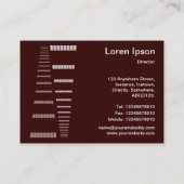 Perspektiven - Weiß auf Dunkelbraun Visitenkarte (Rückseite)