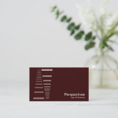 Perspektiven - Weiß auf Dunkelbraun Visitenkarte (Stehend Vorderseite)