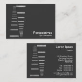 Perspektiven - Weiß auf dunkelgrau Visitenkarte (Vorne/Hinten)