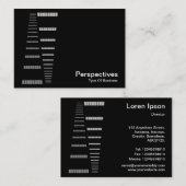 Perspektiven - Weiß auf Schwarz Visitenkarte (Vorne/Hinten)