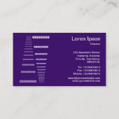 Perspektiven - Weiß auf Tiefe Lila Visitenkarte (Rückseite)