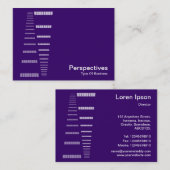 Perspektiven - Weiß auf Tiefe Lila Visitenkarte (Vorne/Hinten)