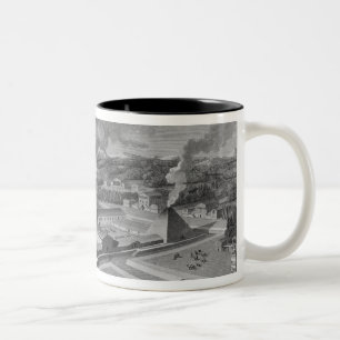 Perspektivenansicht einer Kanonschmiede Zweifarbige Tasse