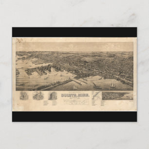 Perspektivkarte von Duluth Minnesota (1893) Postkarte