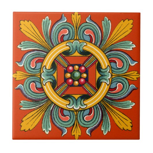 Perssimon viktorianisches Fliesendesign Fliese (Vorderseite)