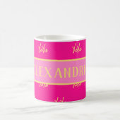 Perssonalisierte XOXO Hot Pink Typografie Kaffeetasse (Mittel)