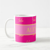 Perssonalisierte XOXO Hot Pink Typografie Kaffeetasse (Links)