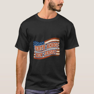 Perth Am City New Jersey Amerikanische Flagge T-Shirt