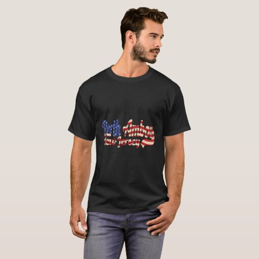 Perth Amboy City New Jersey American Flag T-Shirt (Vorne ganz)