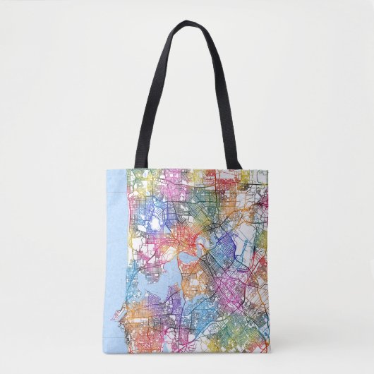Perth Australia City Map Tasche (Vorderseite)