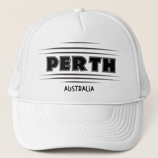 Perth Australia City Sign Trucker Hat Truckerkappe (Vorderseite)