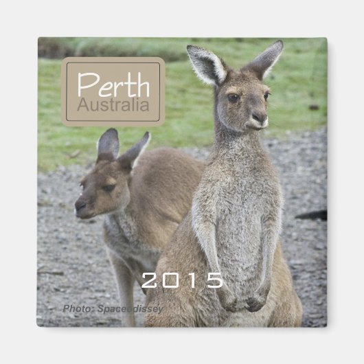 Perth Australia Kangaroo Kühlschrankmagnet Change (Vorne)