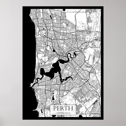 Perth Australia Map Poster (Vorne)