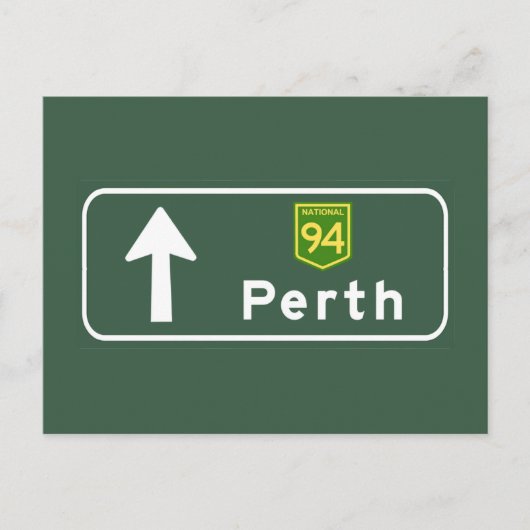 Perth, Australia Road Sign Postkarte (Vorderseite)