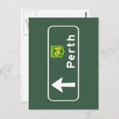 Perth, Australia Road Sign Postkarte (Vorne/Hinten)