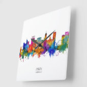Perth Australia Skyline Quadratische Wanduhr (Winkel)
