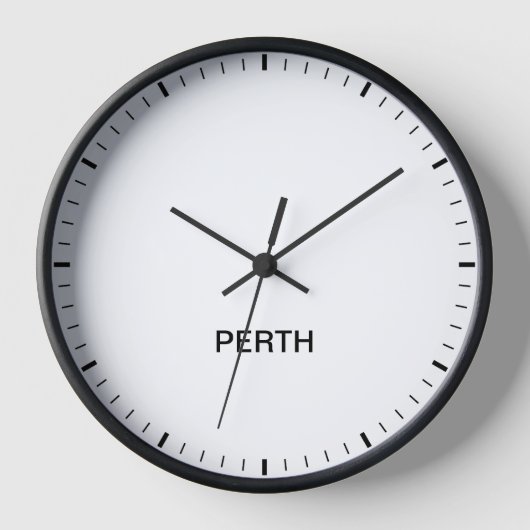 Perth Australia Time Zone Newsroom Style Clock Uhr (Vorderseite)