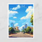 Perth Australia Vintage Reise Illustration Postkarte (Vorderseite)