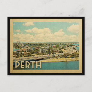 Perth Australia Vintage Travel Postkarte