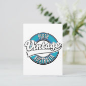 Perth Australia Vintages Logo Postkarte (Stehend Vorderseite)