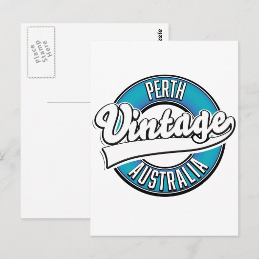 Perth Australia Vintages Logo Postkarte (Vorne/Hinten)