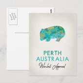 Perth Australia Wombat Postkarte (Vorne/Hinten)