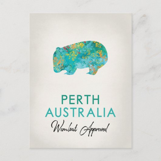 Perth Australia Wombat Postkarte (Vorderseite)