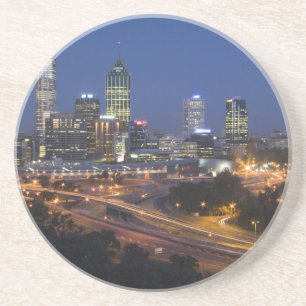 Perth, Australien. Blick auf die Innenstadt von Pe Getränkeuntersetzer