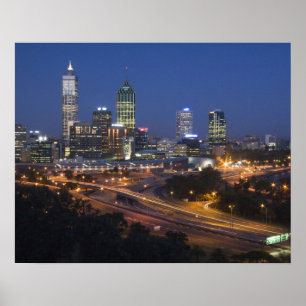Perth, Australien. Blick auf die Innenstadt von Pe Poster