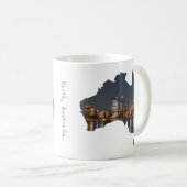 Perth, Australien, Skyline nach Nacht Reflexionen Kaffeetasse (VorderseiteRechts)