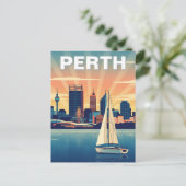 Perth Australien Skyline Reise Postkarte (Stehend Vorderseite)