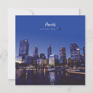 Perth, Australien - Stadt-Silhouette Nacht Einladung