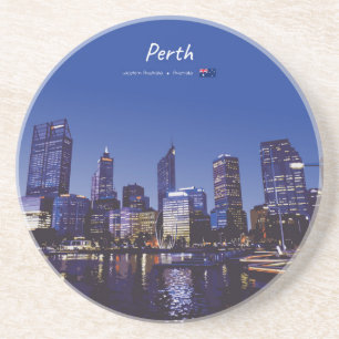 Perth, Australien - Stadt-Silhouette Nacht Getränkeuntersetzer