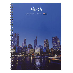 Perth, Australien - Stadt-Silhouette Nacht Notizblock