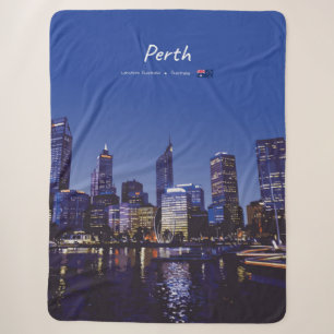 Perth, Australien - Stadt-Silhouette Nacht Sherpadecke