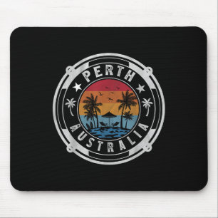 Perth Australien Strand Sommerurlaub Vintage Sonne Mousepad