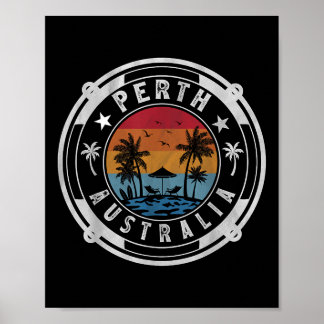 Perth Australien Strand Sommerurlaub Vintage Sonne Poster