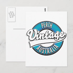 Perth Australien Vintage-Logo Postkarte