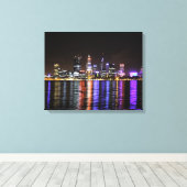 Perth CBD bis Nacht Leinwanddruck (Insitu (Holzboden))
