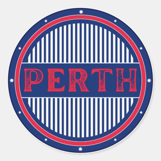 Perth City Pride Emblem – Australian Identity Runder Aufkleber (Vorderseite)