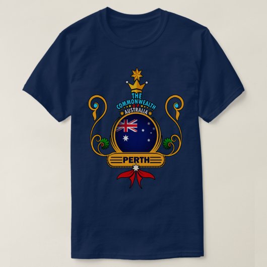 Perth City Pride Golden Australian Flag Souvenir T-Shirt (Design vorne)