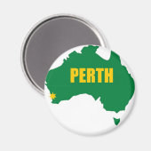 Perth Green und Gold Map Magnet (Vorderseite/Rückseite)