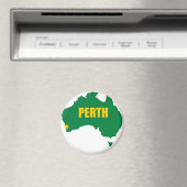 Perth Green und Gold Map Magnet (In Situ (Geschirrspüler))