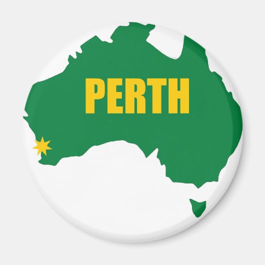 Perth Green und Gold Map Magnet (Vorne)